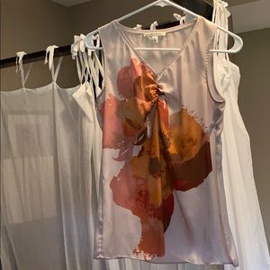 Banana Republic 100% polyester tank floral blouse